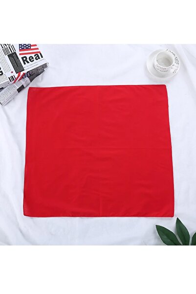 indirimsepeti Pamuklu Bandana Unisex Düz Renk Kırmızı