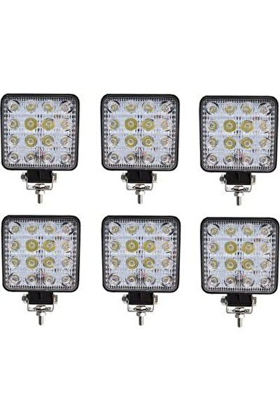 EMA-MFK 6 Adet 16 Led Kare Off Road Traktör Tir Kamyon Sis Fari Sis Lamba