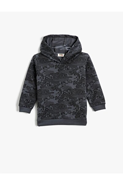Koton Baskılı Kapşonlu Sweatshirt Uzun Kollu