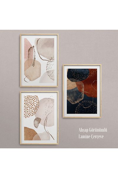 HOMEPACK Комплект за рисуване от 3 части с рамка от естествено дърво Hpn052