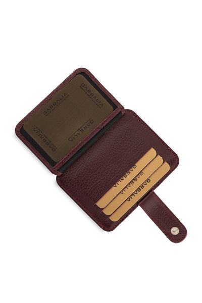 Garbalia Burgundy Shelby Genuine Leather Card Holder Wallet