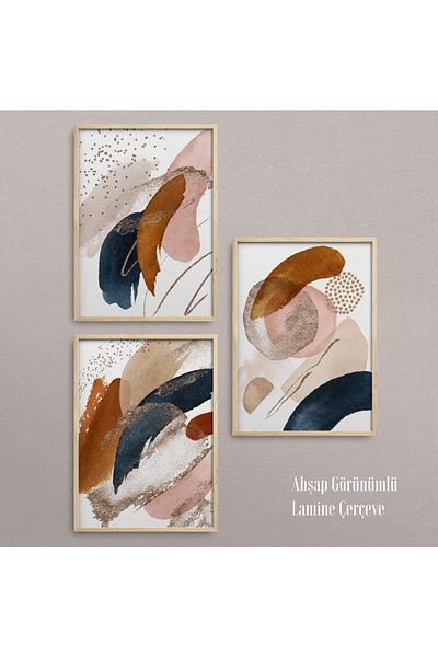 HOMEPACK Комплект за рисуване от 3 части с рамка от естествено дърво Hpn054