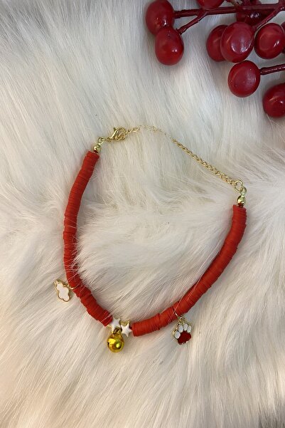 Karlay طوق كلب للقطط باللون الأحمر من فيمو مع جرس قابل للتعديل