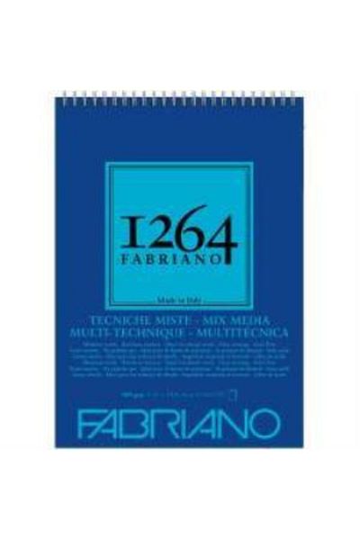 Fabriano 1264 ميكس ميديا دفتر رسم متعدد الأغراض مع حلزوني علوي 300 جرام A5