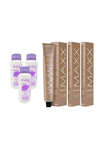 MAXX DELUXE Tüp Boya 6.37 Bronz Kahve 60 Ml 3 Adet+3 Adet Oksidan