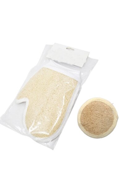 Eaktariye قفازات من ألياف اليقطين الطبيعية ومقشر بيضاوي صغير للاستحمام والوجه