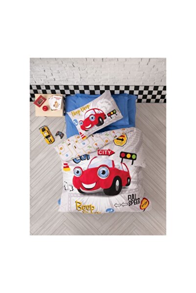 Cotton Box Set cuvertură de pilota roșu Junior Beep Beep pentru o singură per...
