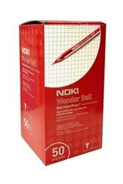 Noki Nokı Tükenmez Kalem Wonder Ball 0.6mm Kırmızı (50 Lİ PAKET) Hbv00000ı7lr3