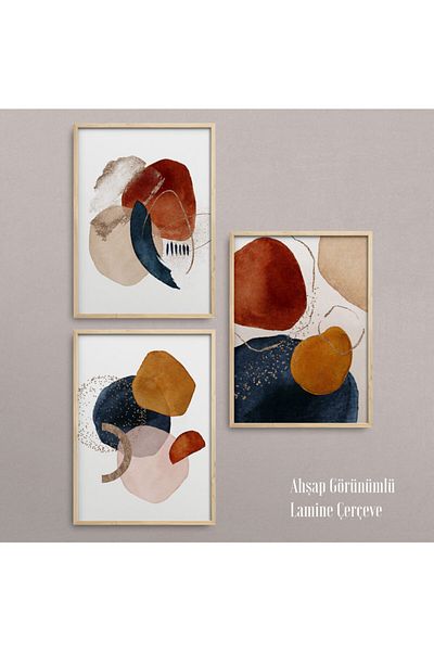 HOMEPACK Комплект за рисуване от 3 части с рамка от естествено дърво Hpn063