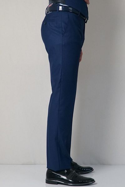 Bomonti Ανδρικό υφασμάτινο παντελόνι Navy Blue Classic Cut Oversize Polyviskon