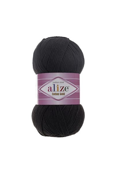 Alize Cotton Gold 60 Черно Цвет Памучен Ръчно Плетен Конци - 1 Брой