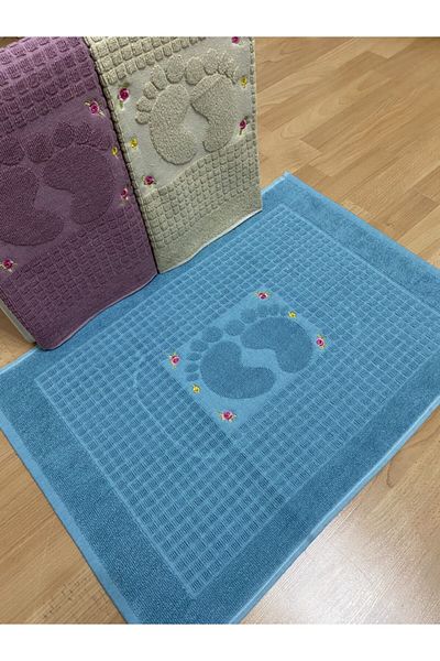 AYHANHOME 3 bucăți 100% bumbac Cappucino*prune*ulei de culoare albastră prosop brodat pentru picioare 100% bumbac Dimensiune: 50x70
