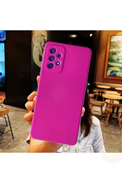 Molly Galaxy A72 Uyumlu Galibarda Pembe Liquid Içi Kadife Silikon Kılıf