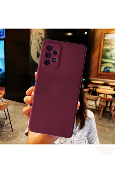 Molly Galaxy A72 Uyumlu Kırmızı Erik Liquid Içi Kadife Silikon Kılıf