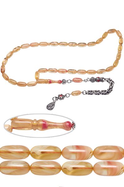 Tesbih Atölyesi Certified Yellow Colored Amber Prayer Beads