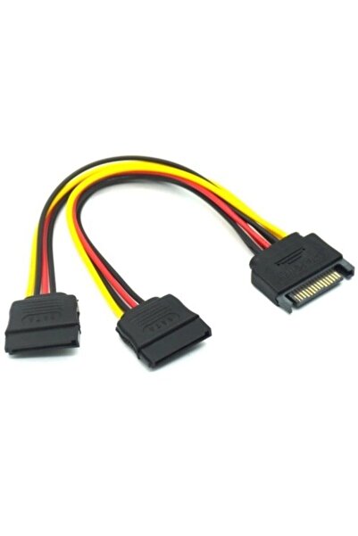 Alfais Sata Çoklayıcı 15 Pin 1 Erkek 2 Dişi 2 Port Çoklayıcı Y Splitter Hdd Bağlantı Kablosu 4426