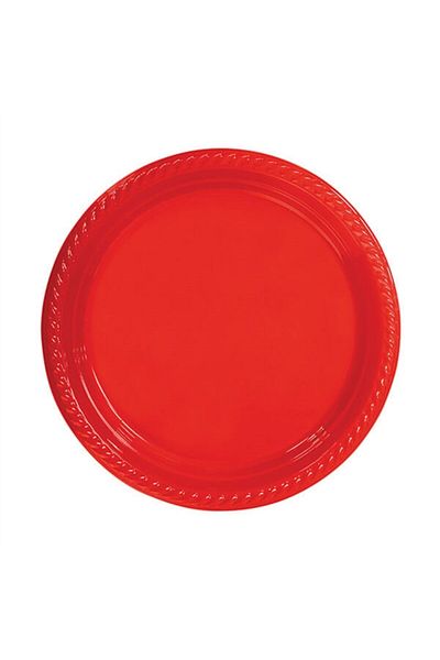 supertrend Alsepetavm Red Colored Plastic Plate 23 cm 25 Pieces