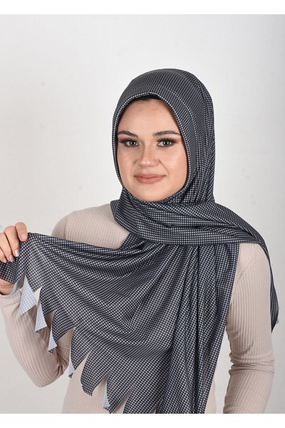 OykumBone Eșarfă șal pregătită din lycra cu model alb-negru