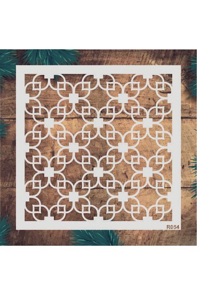 STENCİLTASARIM R054 Consecutive Patterns Stencil Wall Wooden Tile Painting Template