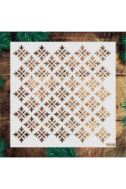 STENCİLTASARIM Stencil Tasarım R069- Dekoratif Duvar, Eşya, Fayans,kumaş Boya...