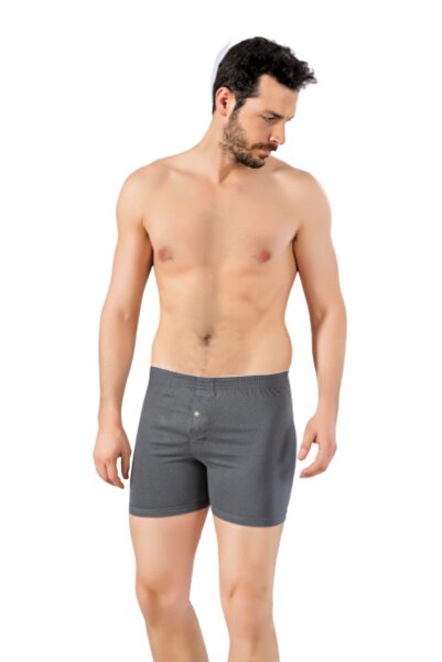 by HW Slip boxer pentru bărbați gri din bumbac pieptănat cu prosop
