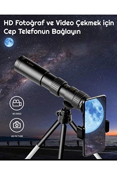 Triline 10-300x40mm Zoom Monoküler Teleskop Taşınabilir Su Geçirmez Dürbün