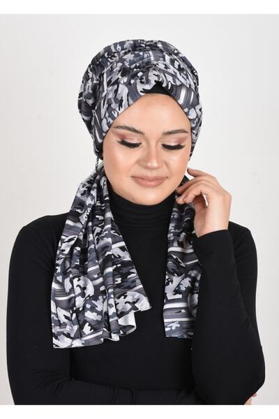 OykumBone Σάλι-μαντήλι-καπέλο με μοτίβο παραλλαγής από ύφασμα λύκρα