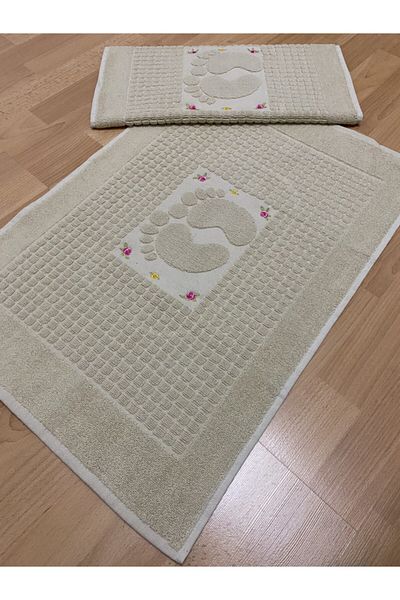 AYHANHOME Πετσέτα ποδιών 100% βαμβακερή 2 Συσκευασία 50x70 εκ. Πόδι ριγέ πατάκι