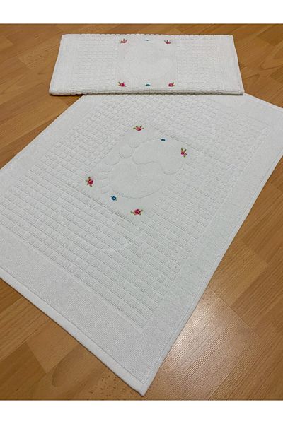 AYHANHOME Πετσέτα ποδιών 100% βαμβακερή 2 Συσκευασία 50x70 εκ. Πόδι ριγέ πατάκι
