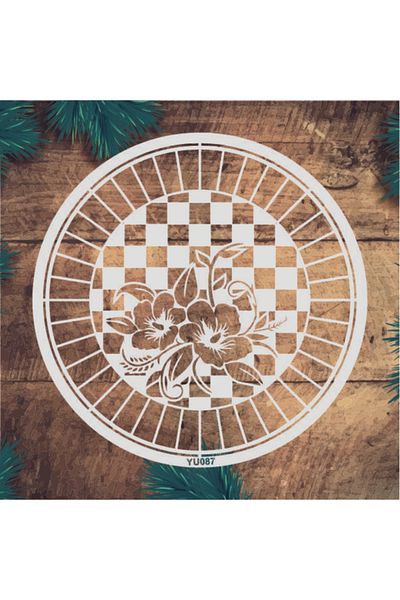 STENCİLTASARIM Stencil Design Yu087- Decorative Wall, Item, Tile, Fabric Painting Templates 30x30 Cm