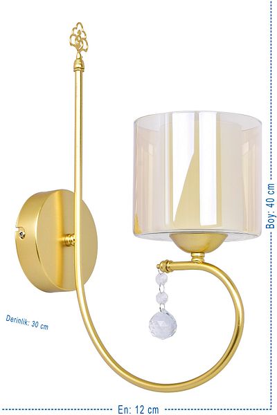 polataydinlatma Mihrimah Luxury Double Glass Sconce (gold)
