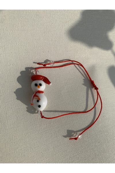 Tam Seramik Handmade Murano Glass Bracelet Snowman Christmas Gift