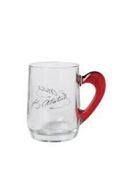 Paşabahçe Thick Glass Mug Atatürk Signed Large Size