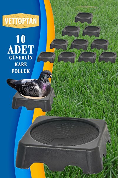vettoptan Foluk Güvercin Folluğu Kare 10 Adet Yumurtalık Plastik Güvercin Yum...