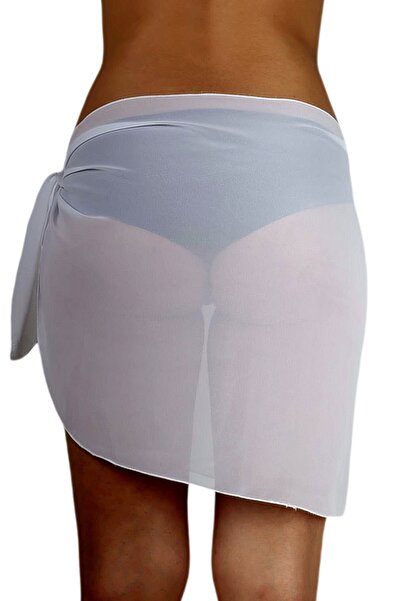 Pembe Deniz Short Tied White Skirt Pareo