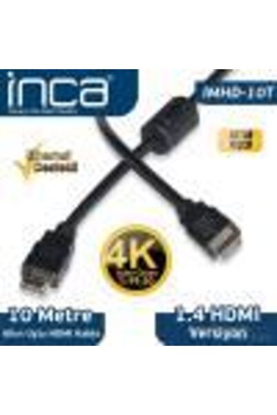 Inca IMHD-10T Hdmi to Hdmi ( 10 Metre ) 4K 1,4 V 3D Altın Uçlu HDMI Kablo