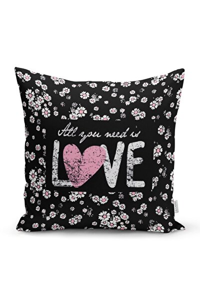 Realhomes Husă de pernă cu model flori albe dragoste