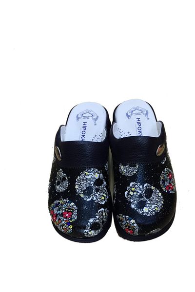Hipokrat Μαύρο κρανίο Μοντέλο Orthopedic Sabo Slippers Hospital Slippers