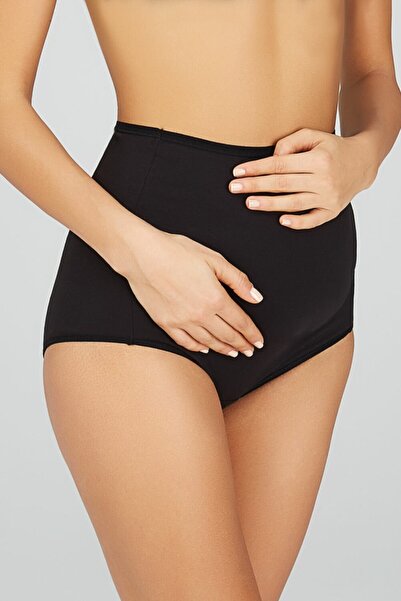 Kom Black Basic Plain Maternity Panties