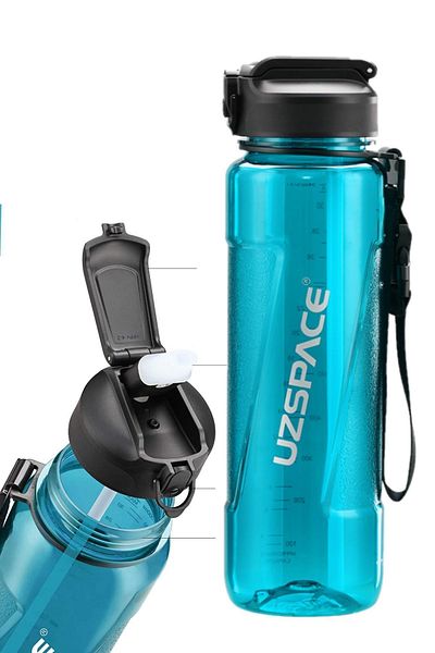 Uzspace 1000ml - Large Size - Tritan Water Bottle with PIPET