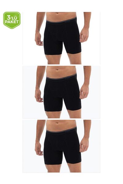 Blackspade Tender Cotton 3 τεμαχίων μακριά πόδια μαύρο μπόξερ 9683