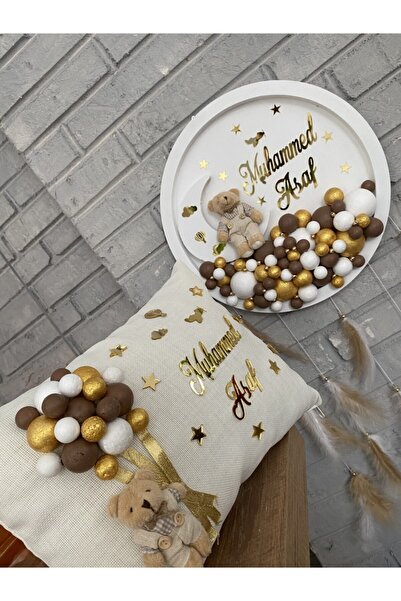 NeşeliAtölyem Yuvarlak Bubble Kapı Süsü + Yastık