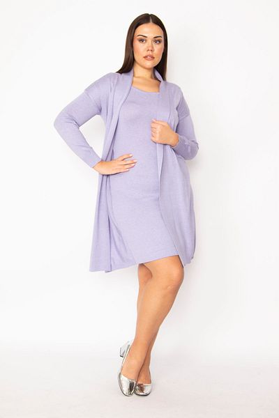 Şans Plus Size Dress - Purple - Ruffle hem