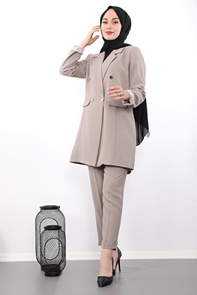 Giza Giyim Σετ μπλέιζερ με παλτό βιζόν