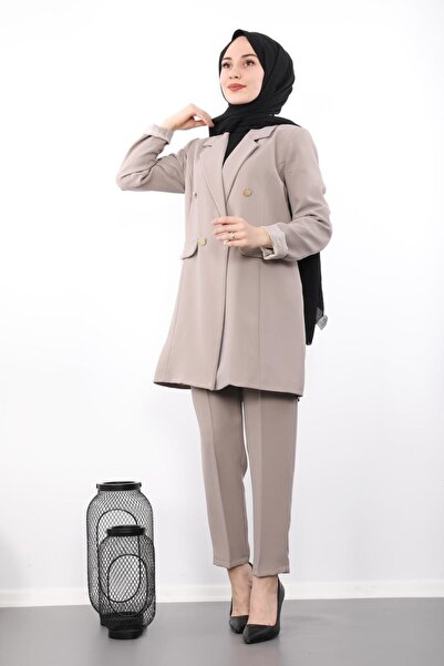 Giza Giyim Σετ μπλέιζερ με παλτό βιζόν