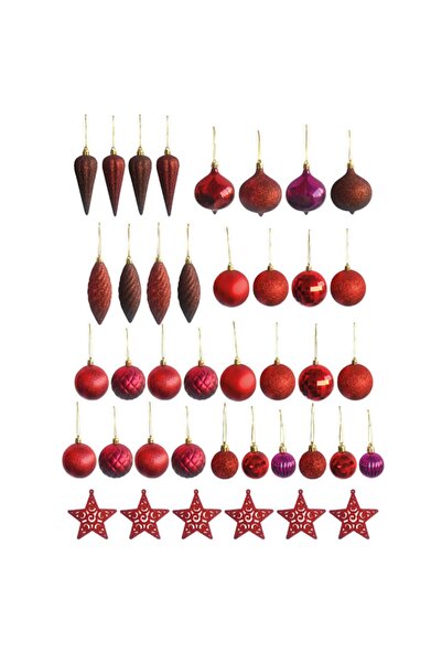 LEVA HAUSE Новорічна прикраса, змішаний червоний колір, 40 штук