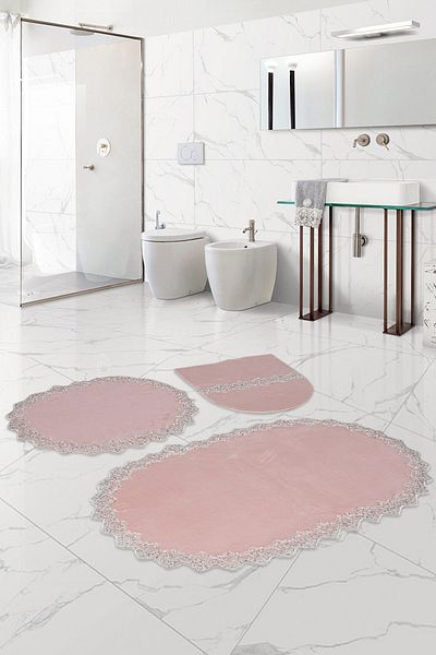 Bonny Home Venus Powder - Set covoraș de baie din 3 piese, set de toaletă Dowry