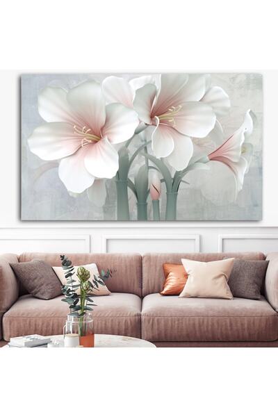 Sebenta Extra Dev Boyut Dekoratif Tasarım Çiçekler Kanvas Tablo (100cm X 150cm)