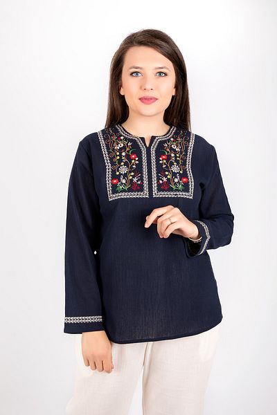 ÇIKRIKÇI TEKSTİL ŞİLE BEZİ Şile Cloth Embroidered Long Sleeve Blouse Summer Tril Tril