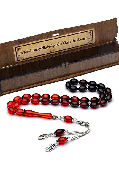 OTTOTESBİH Мъжки подарък 8x12 мм ечемичен крой огнен кехлибар молитвен броеник